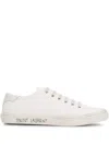 Saint Laurent Malibu Canvas-calf Low-top Sneakers In White