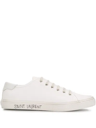 SAINT LAURENT WHITE MALIBU CANVAS SNEAKERS