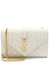 Saint Laurent White Mixed Matelasse Grain De Poudre Leather Monogram Small  Shoulder Bag (authentic  In Neutral