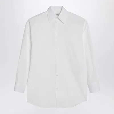Saint Laurent White Pinstripe Shirt In Cotton