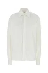 Saint Laurent Camicia In Popeline Bianco  Donna