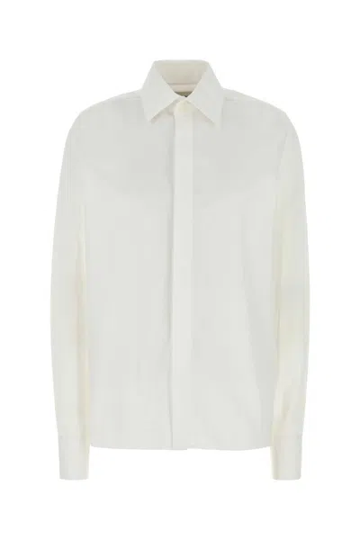 Saint Laurent Cassandre Cotton Poplin Shirt In White
