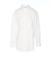 Saint Laurent Curved Hem Long Sleeves Shirt In White