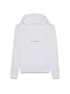 Saint Laurent Signature Logo Cropped Hooded Sweatshirt In White