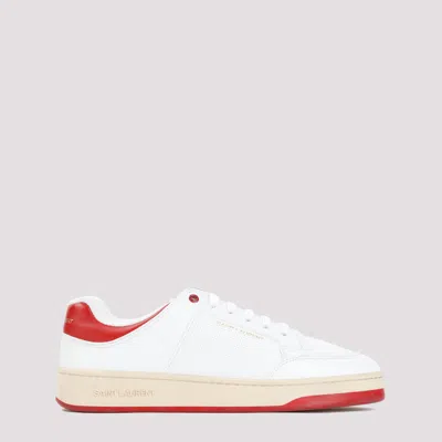 SAINT LAURENT WHITE ROUND TOE SNEAKERS