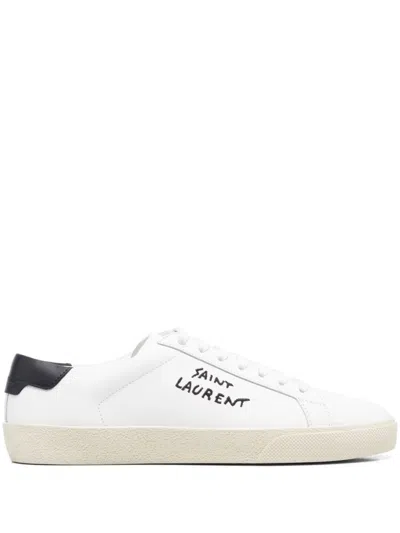 SAINT LAURENT WHITE SL/06 CANVAS SNEAKERS