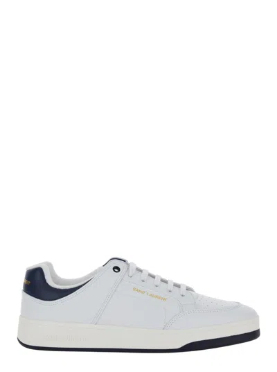 Saint Laurent White Sl/61 Sneakers In Blue