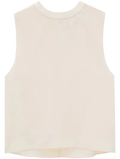 SAINT LAURENT WHITE SLEEVELESS TANK TOP
