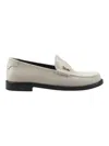 Saint Laurent Monogram Plaque Loafers In White
