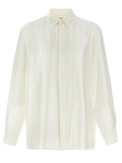 SAINT LAURENT WHITE STRIPED SHIRT