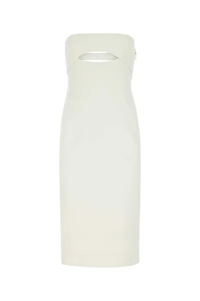 SAINT LAURENT SAINT LAURENT WHITE VISCOSE DRESS