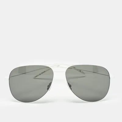 Pre-owned Saint Laurent White/black Classic 11 Aviator Sunglasses