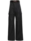 Saint Laurent Wid Leg Organic Cotton Pants In Grey