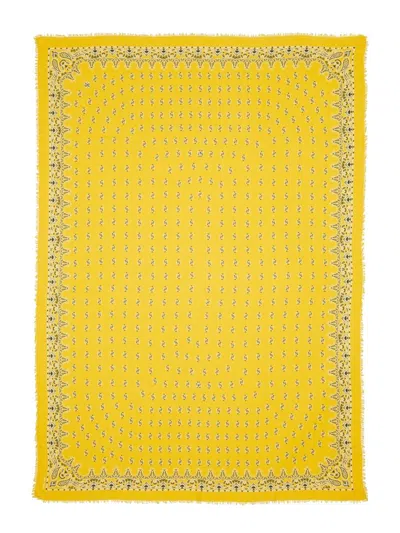 Saint Laurent Wide Bandana In Yellow