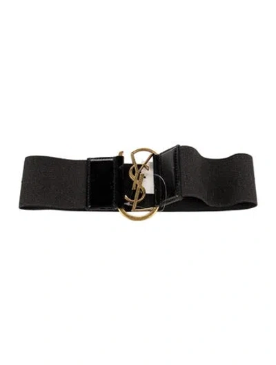 Pre-owned Saint Laurent Wide Belt In Black