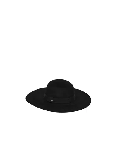 Saint Laurent Wide-brimmed Hat In Black