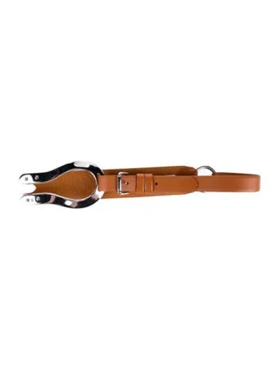 Pre-owned Saint Laurent Wide Leather Belt In Brown