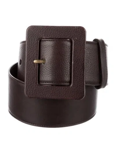 Pre-owned Saint Laurent Wide Leather Belt In Brown