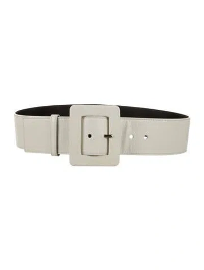 Pre-owned Saint Laurent Wide Leather Belt In Neutral