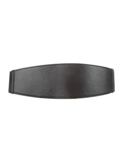 Pre-owned Saint Laurent Wide Leather Waist Belt In Black