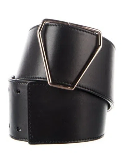 Pre-owned Saint Laurent Wide Leather Waist Belt In Black