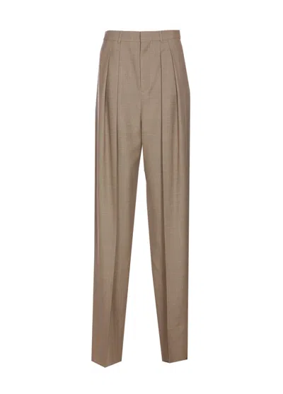 SAINT LAURENT WIDE-LEG IN WOOL CAVIAR PANTS