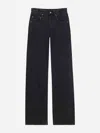Saint Laurent Wide Leg Jeans In Black