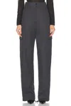 Saint Laurent Wide Leg Pant In Gris Fonce
