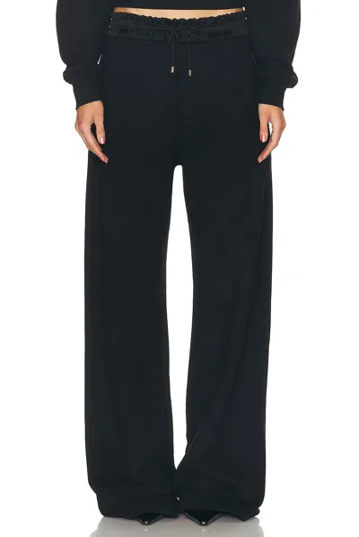 Saint Laurent Wide Leg Pant In Noir