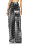 Saint Laurent Silk Trousers In Noir Craie