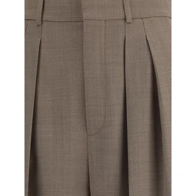 Saint Laurent Wide Leg Pants In Brown