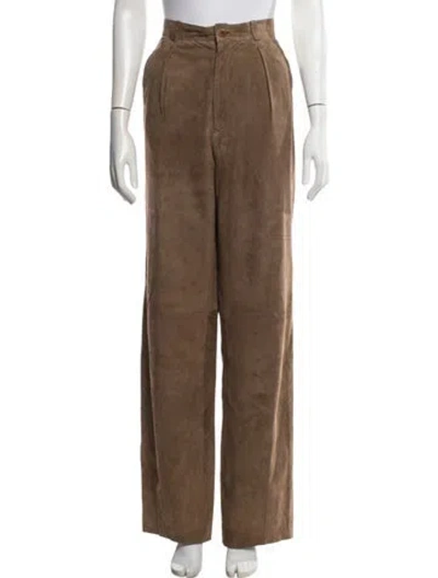 Pre-owned Saint Laurent Wide Leg Pants In Brown