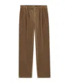 Saint Laurent Wide-leg Pants In Corduroy In Brown