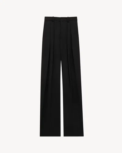 Saint Laurent Wide-leg Pants In Grain De Poudre