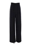 Saint Laurent Wide-leg Pants In Grain De Poudre In Black