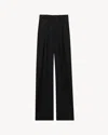 Saint Laurent Wide-leg Pants In Grain De Poudre In Black
