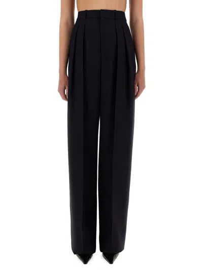 SAINT LAURENT SAINT LAURENT WIDE-LEG PANTS IN GRAIN DE POUDRE