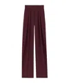 Saint Laurent Pleated Wool Wide-leg Pants In Bordeaux