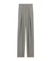Saint Laurent Wide-leg Pants In Wool Twill In Gray