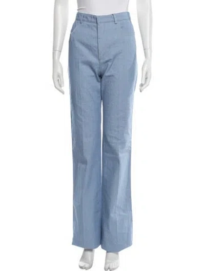Pre-owned Saint Laurent Wide Leg Pants W/ Tags In Blue