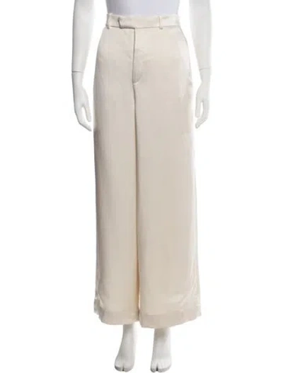 Pre-owned Saint Laurent Wide Leg Pants In White
