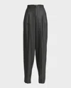 Saint Laurent Wide-leg Tailored Pants With Pleating In Gray