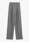 Saint Laurent Wide Light Grey Wool Trousers