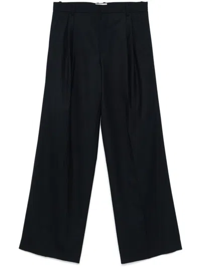 Saint Laurent Wide-leg Trousers In Blue