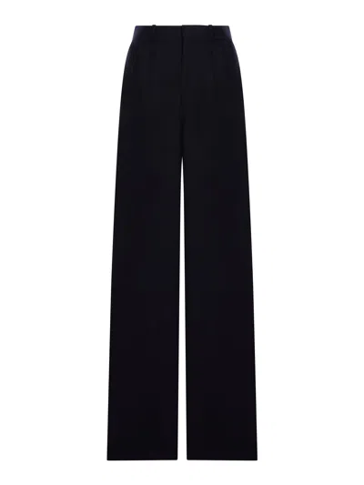 Saint Laurent Wide Leg Trousers In Chiné Wool