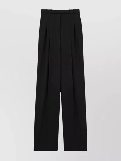 SAINT LAURENT WIDE-LEG TROUSERS IN GRAIN DE POUDRE