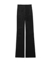 Saint Laurent Wide-leg Velvet Trousers In Black