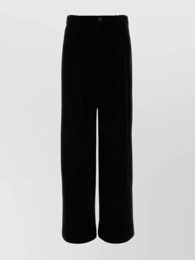 Saint Laurent Wide-leg Trousers In Black