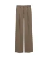 Saint Laurent Wide-leg Wool Trousers In Brown