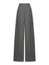 Saint Laurent Wide Leg Wool Twill Trousers